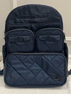 Lug Puddle Jumper SE Backpack Indigo Blue with Swallows Interior- Used Once